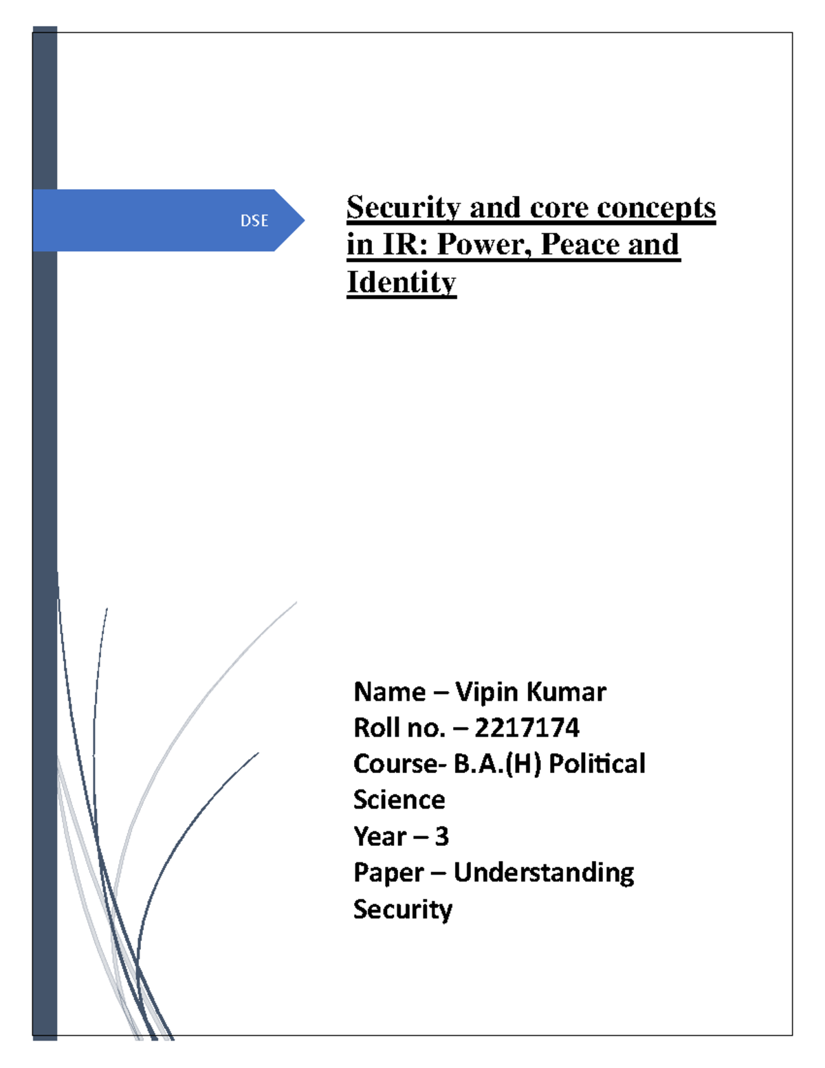 DSE: Final Exam Notes on Security, Power, Peace & Identity in IR - Document Preview