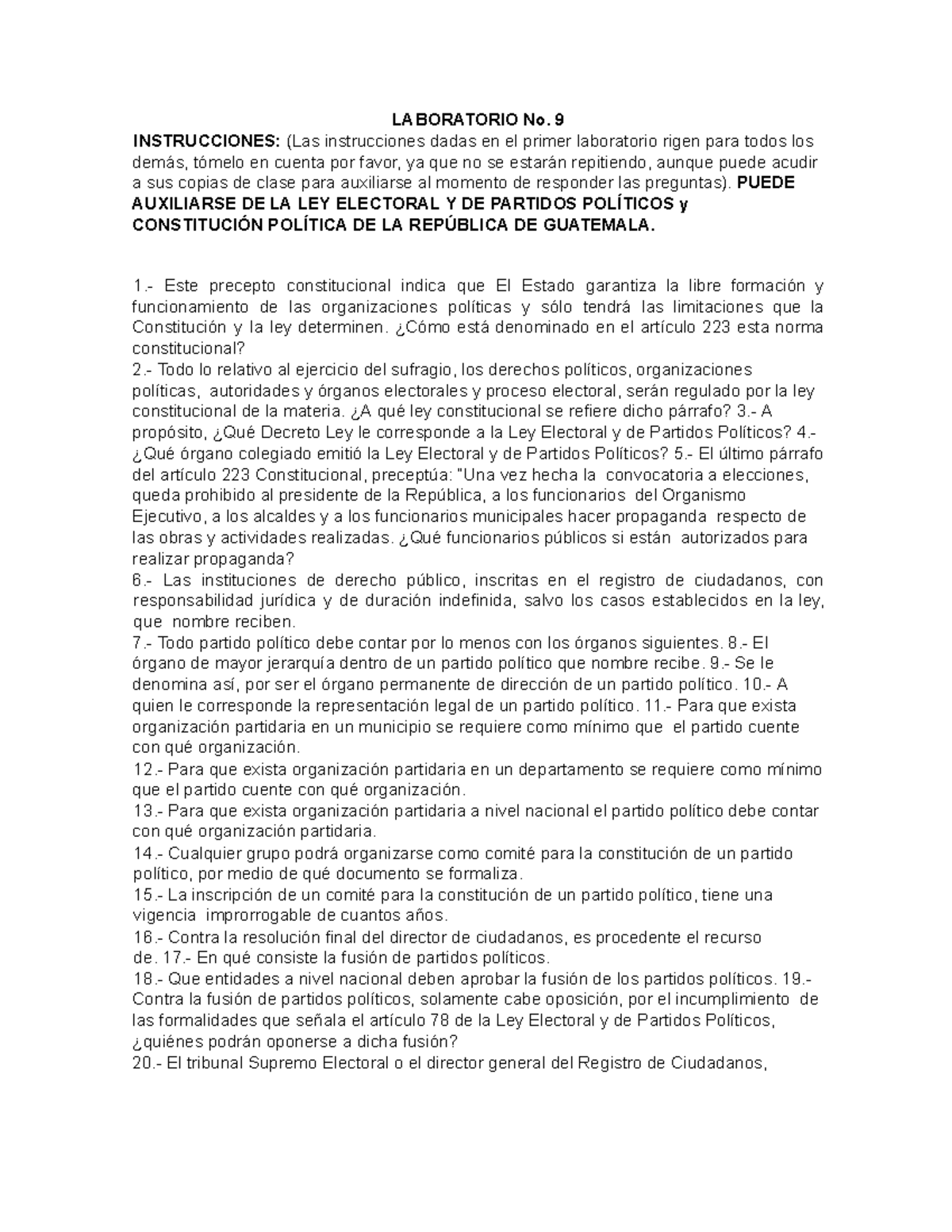 LAB. DC. 9 - 2024 - Repaso para Examen de Derecho Constitucional - Studocu