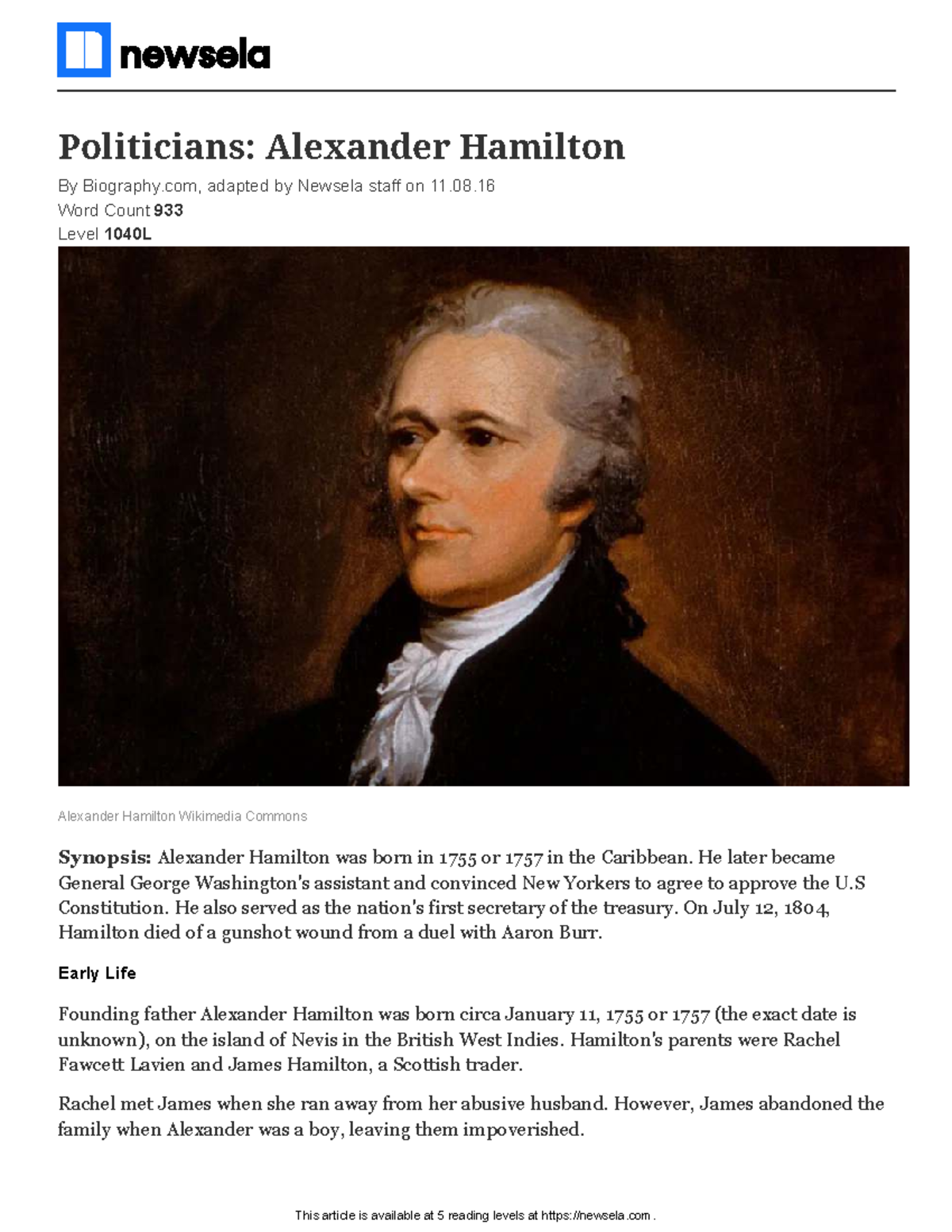 Alexander Hamilton: A Biography of a Founding Father - Studocu