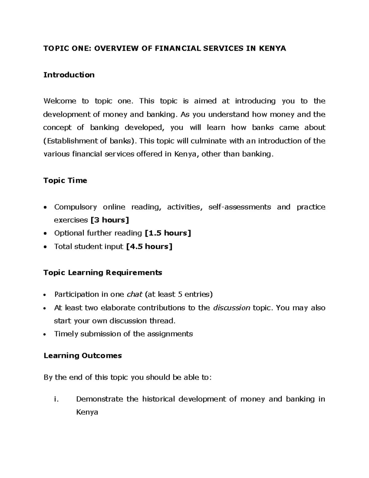 Banking Law (BL 101): Overview of Financial Services in Kenya - Studocu