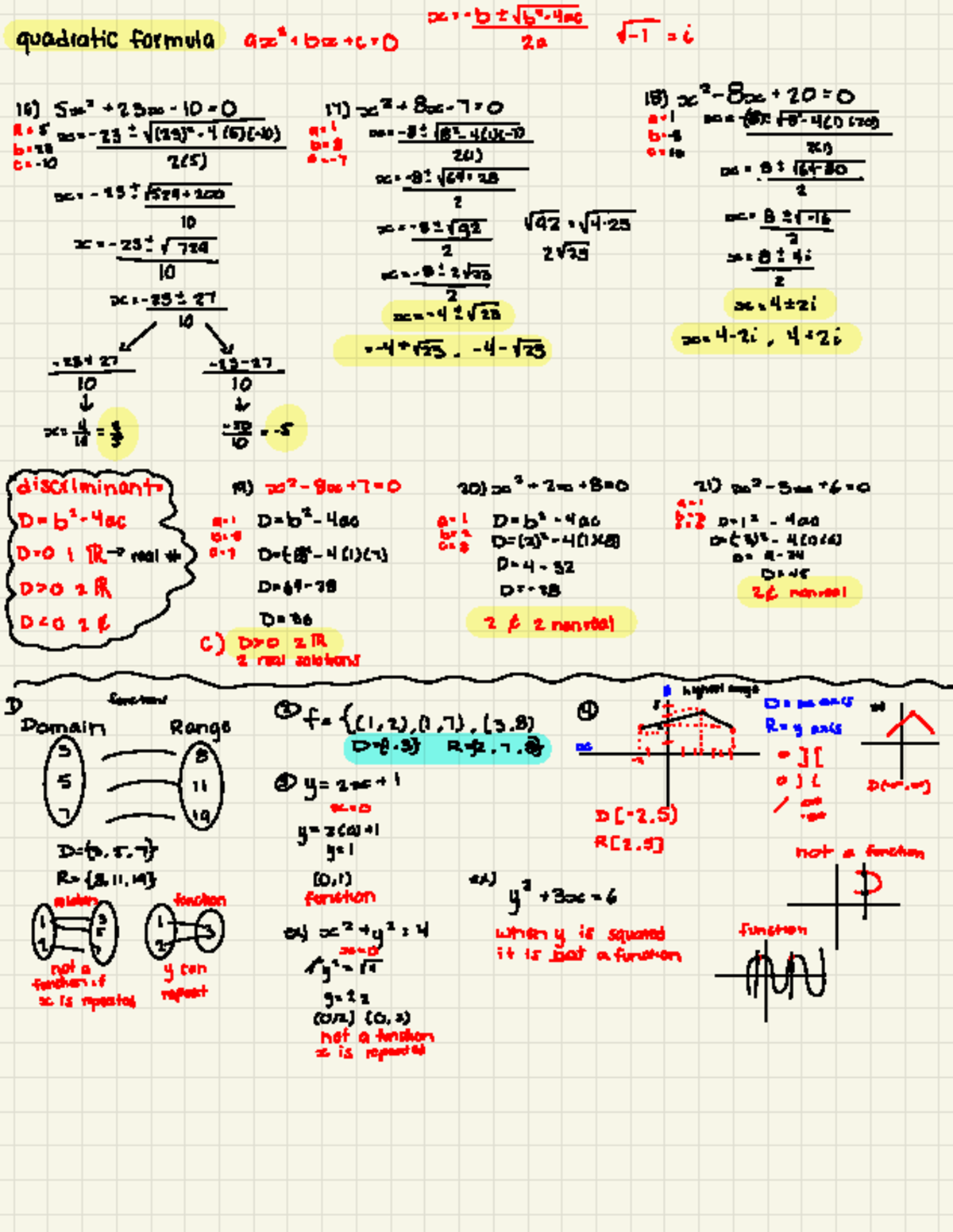 Quadratic Formula Study Notes - DC Course Insights - Studocu