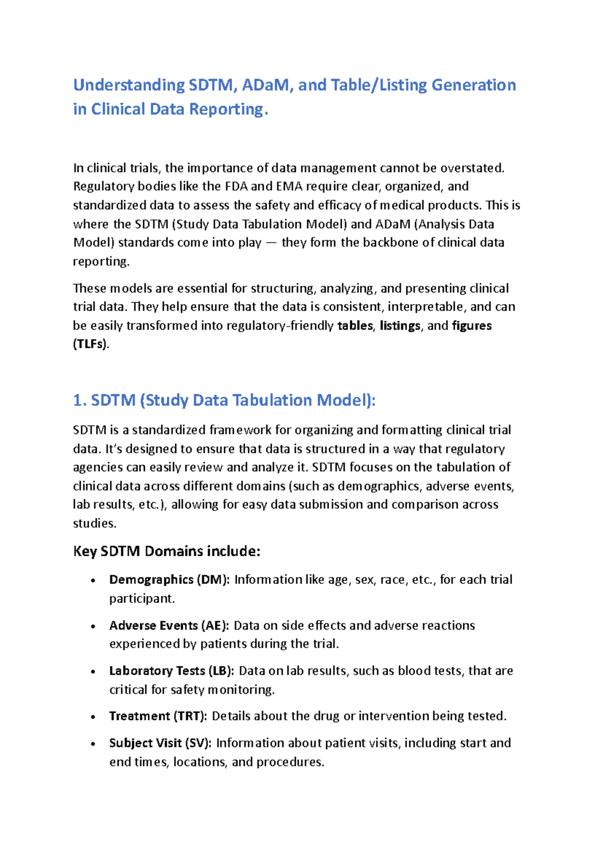 SDTM ADa M and TLFs 1731561026 - Understanding SDTM, ADaM, and Table ...