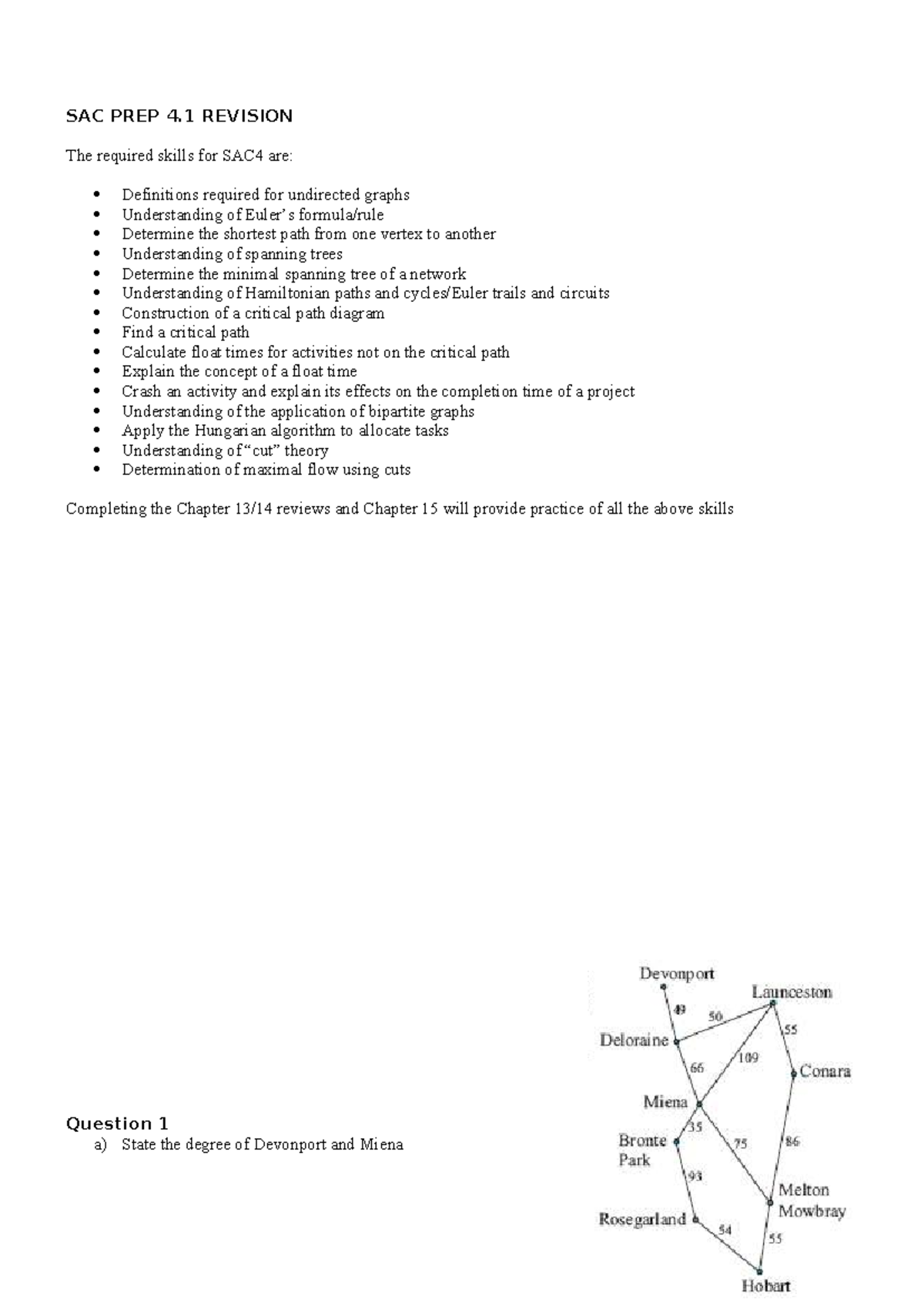 SAC4 Revision: Key Skills for Graphs, Paths, and Project Management ...