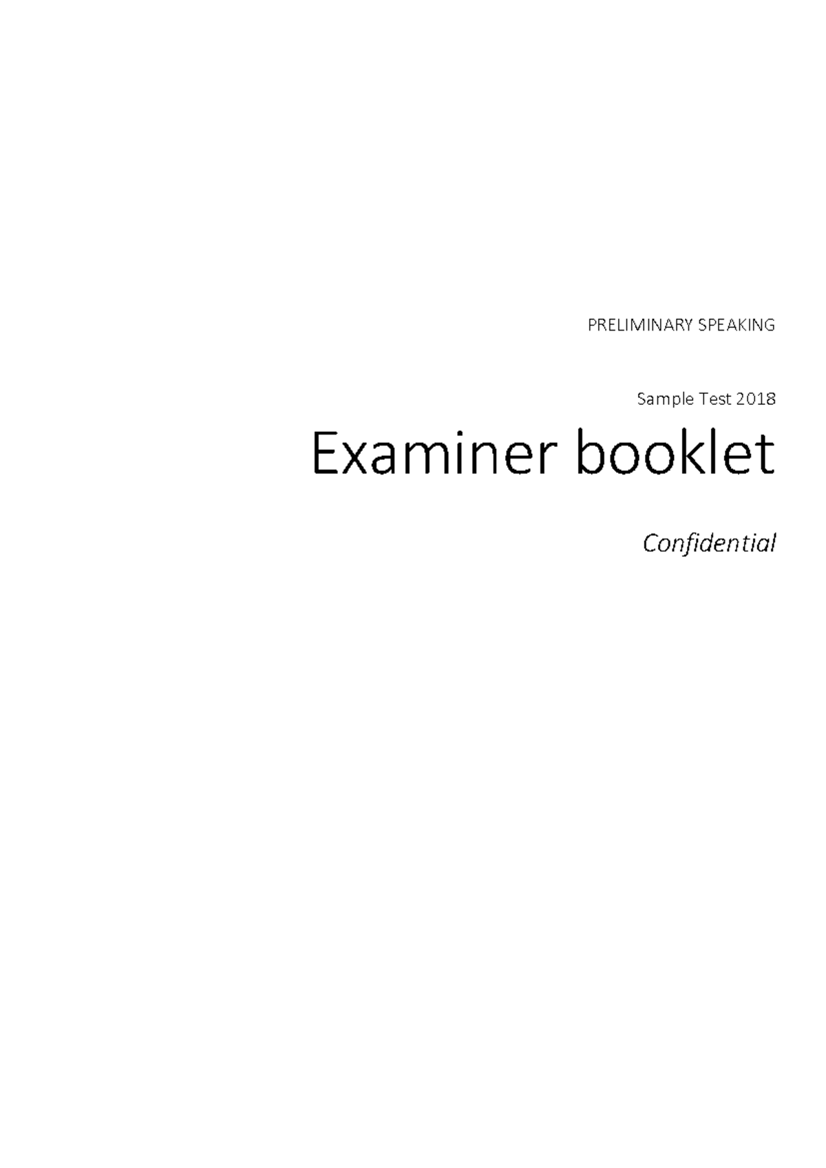 B1 Preliminary 2022 Speaking Test Sample Questions and Prompts - Studocu