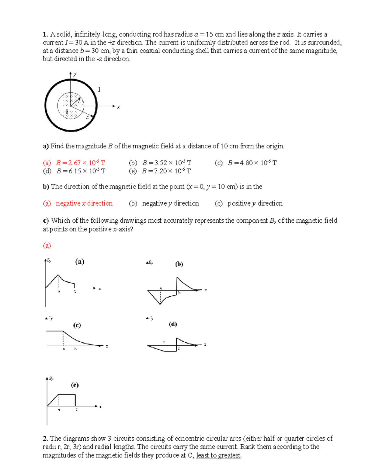 Physics 101 - Magnetic Fields Homework and Problem Solutions - Studocu