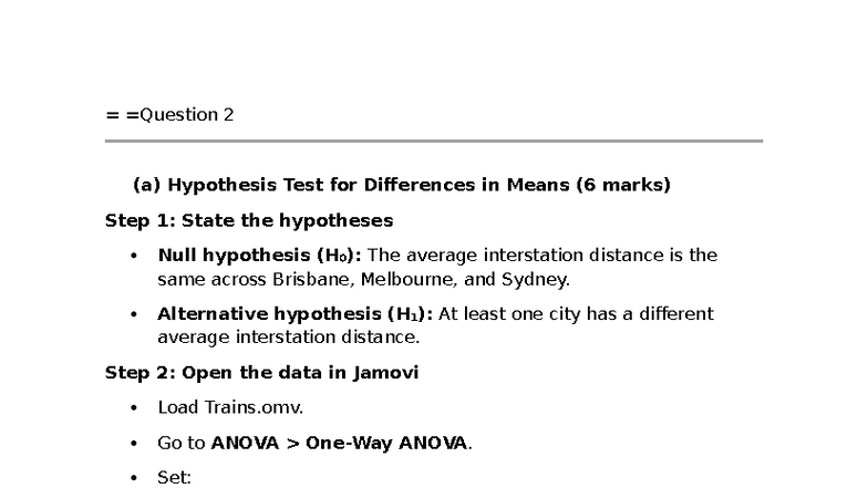 Stat1070 Assignment: Hypothesis Testing & ANOVA Analysis - Studocu