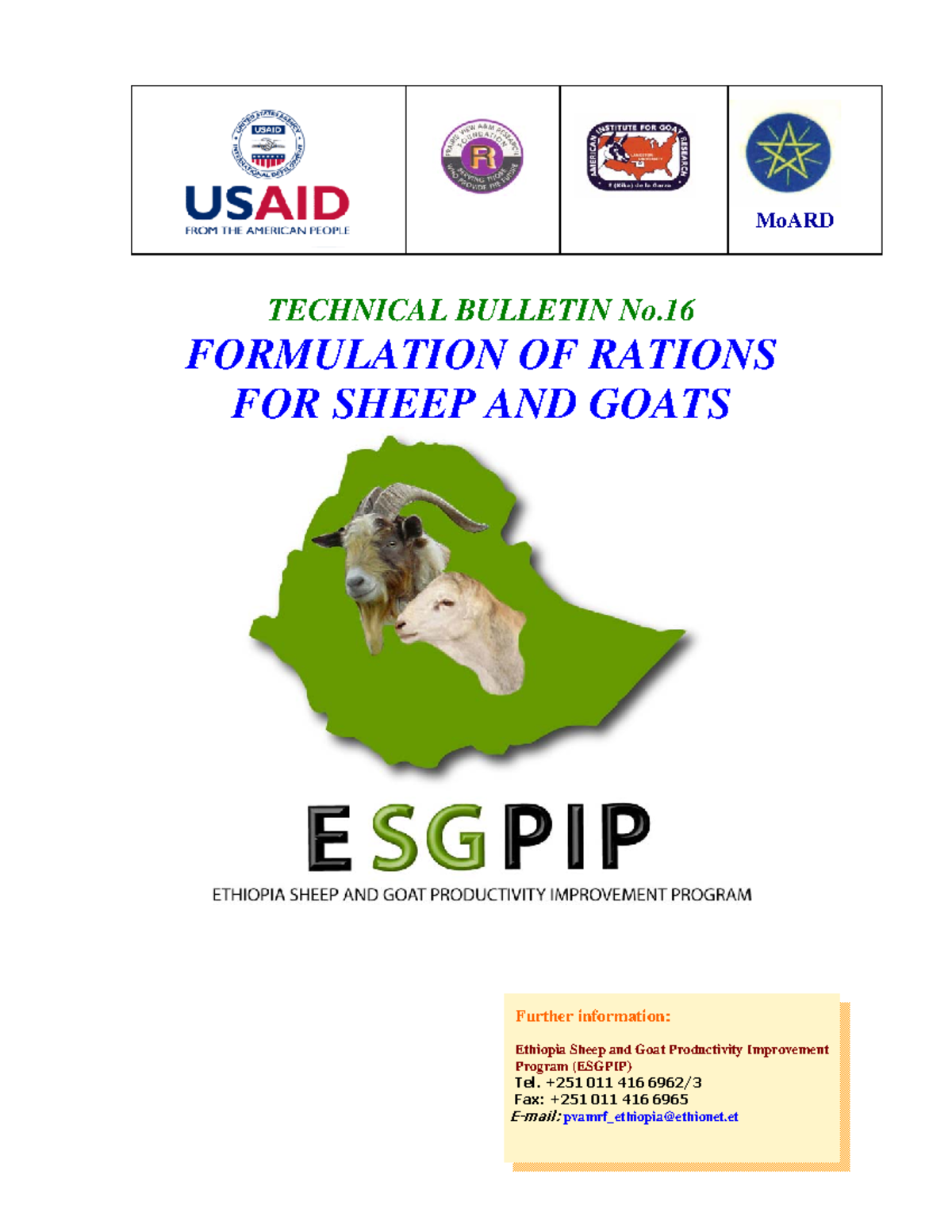 TB 16: Formulation of Rations for Sheep and Goats - Studocu