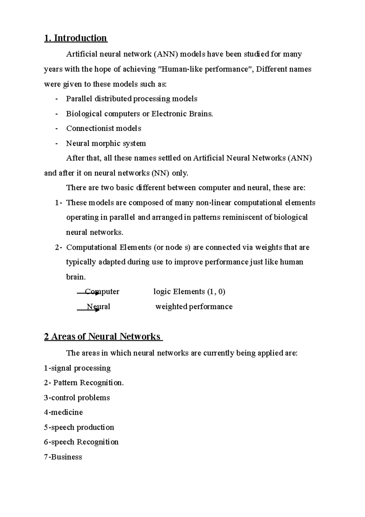 Artificial neural network (ANN) - 1. Introduction Artificial neural ...