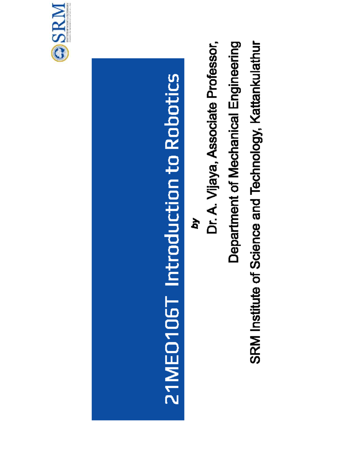 ITR U1 - Unit 1 Study Notes for Introduction to Robotics - Studocu