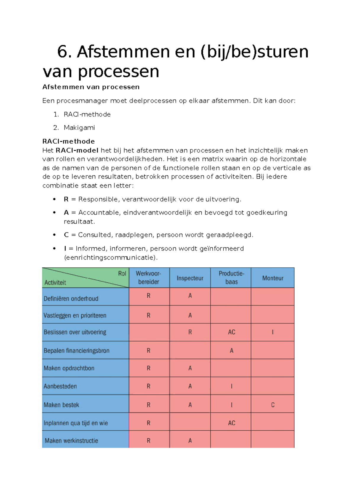 Procesmanagement Hoofdstuk 6: Afstemmen van Processen en Algoritmen ...