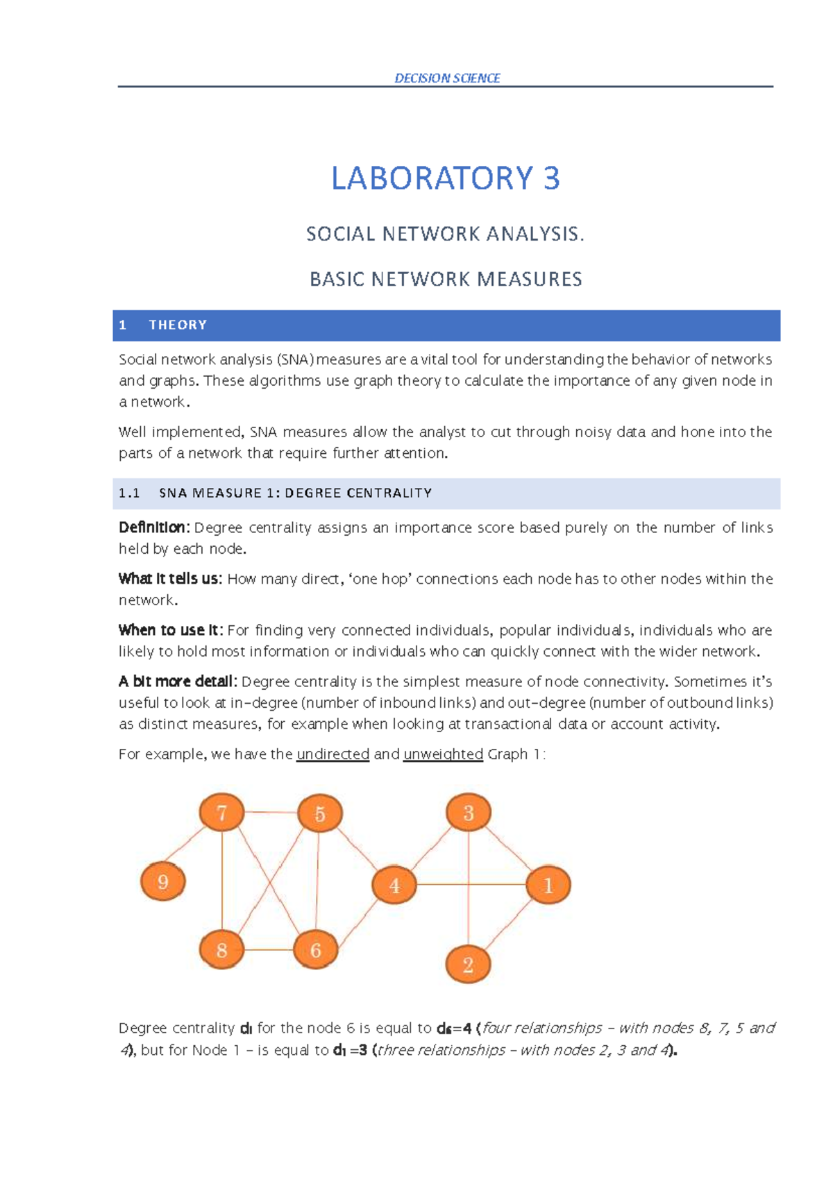 Lab 3 - Social Network Analysis: Basic Network Measures in Decision ...