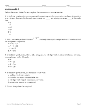 Intermediate Microeconomic Theory: First Exam Practice Questions - Studocu