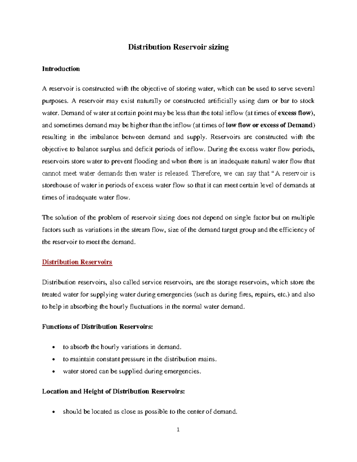 Distribution Reservoir Sizing: An Introduction to Storage Solutions ...