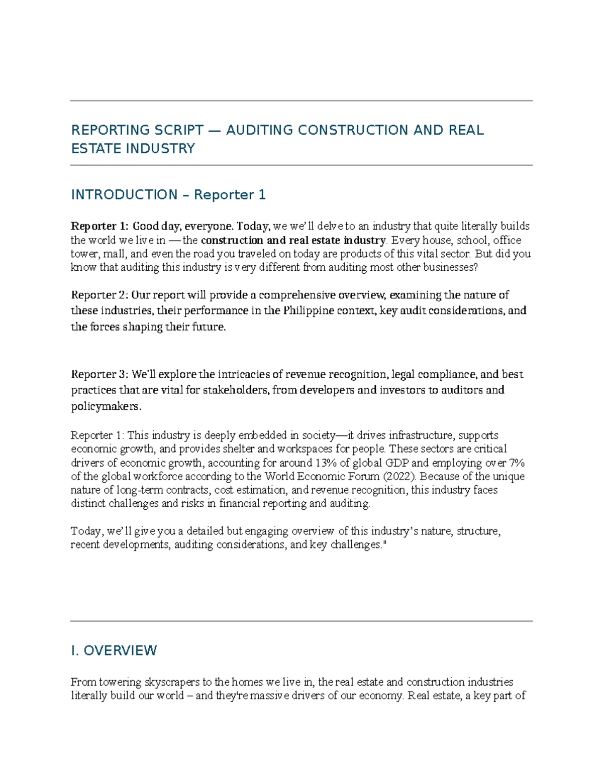 Module 1: Audit Overview in Specialized Industries (ACC 101) - Studocu