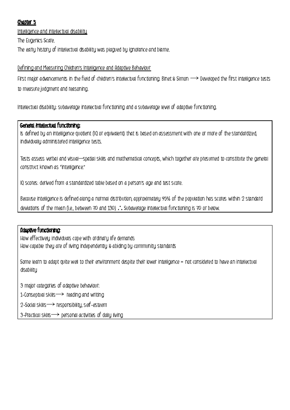 Chapter 5 Baby Notes - Summary Psychology - Chapter 5 Intelligence and ...