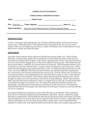 Administrative Report Form - FERRIS STATE UNIVERSITY Criminal Justice ...