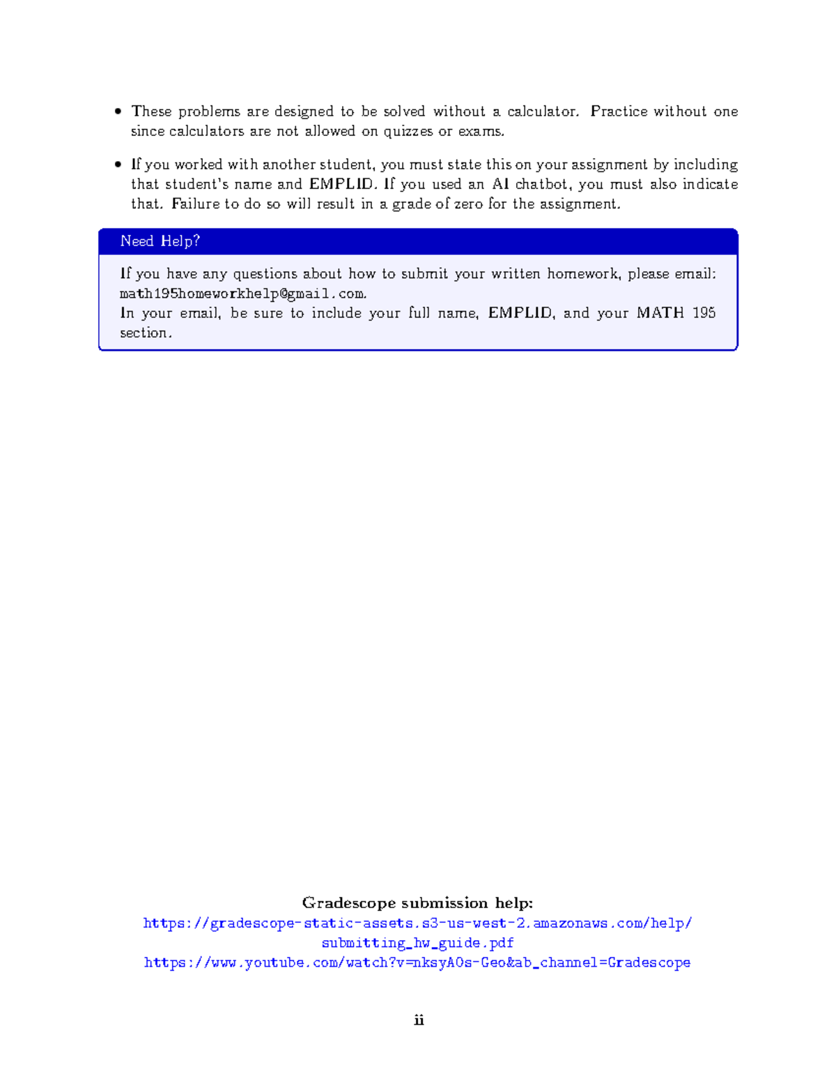 MATH 195 Written Homework 3 - Calculator-Free Practice Problems - Studocu