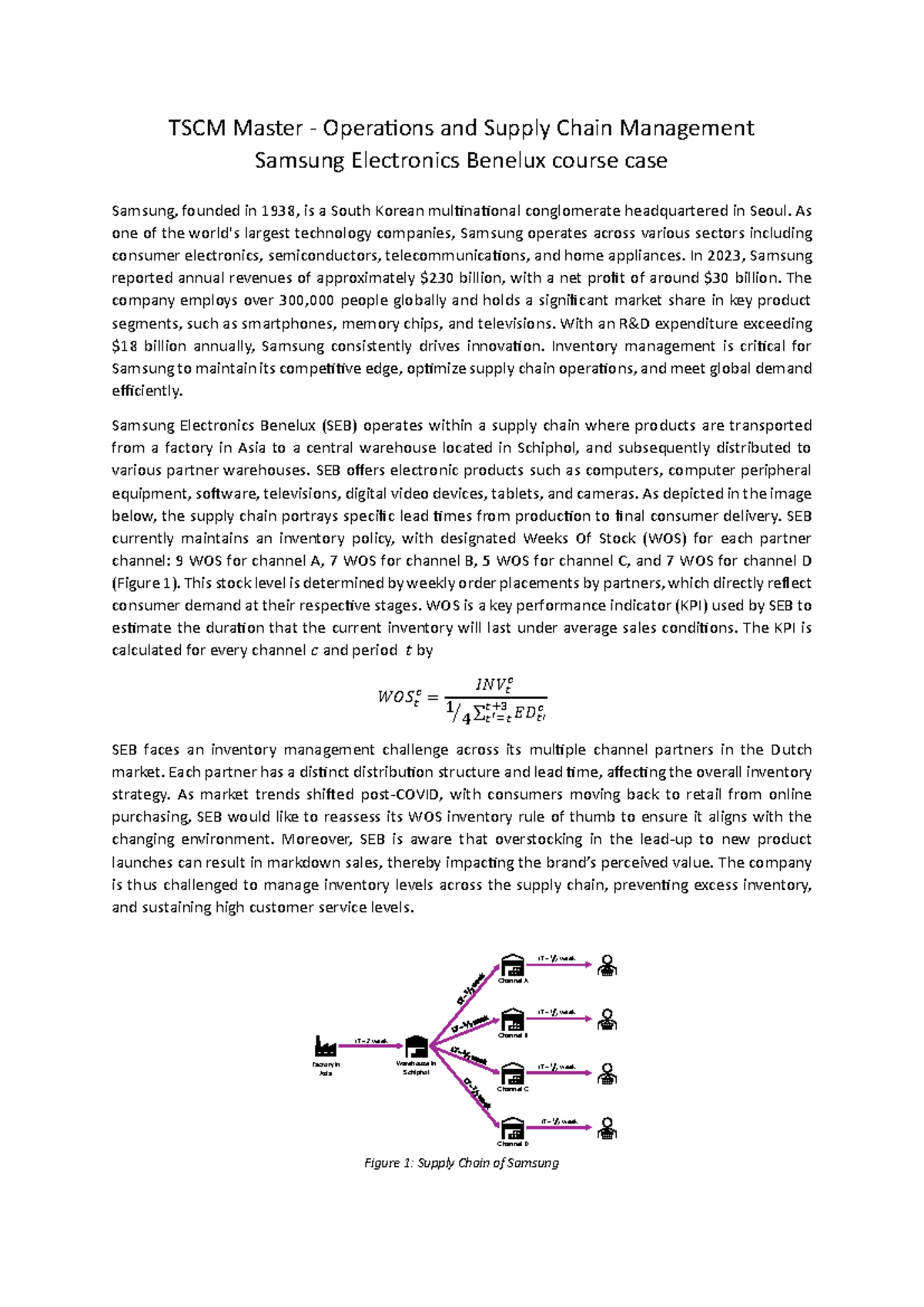 TSCM Case Study: Samsung Electronics Benelux Supply Chain Analysis ...