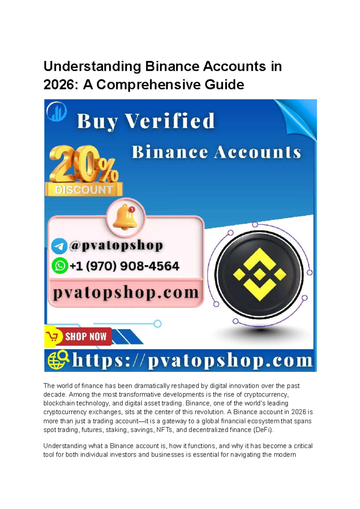 Understanding Binance Accounts in 2026: A Comprehensive Guide - Studocu