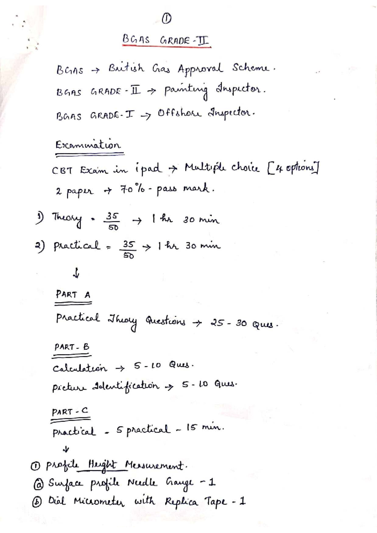 BGAS GRADE II Painting Inspector Exam Notes and Guidelines - Studocu