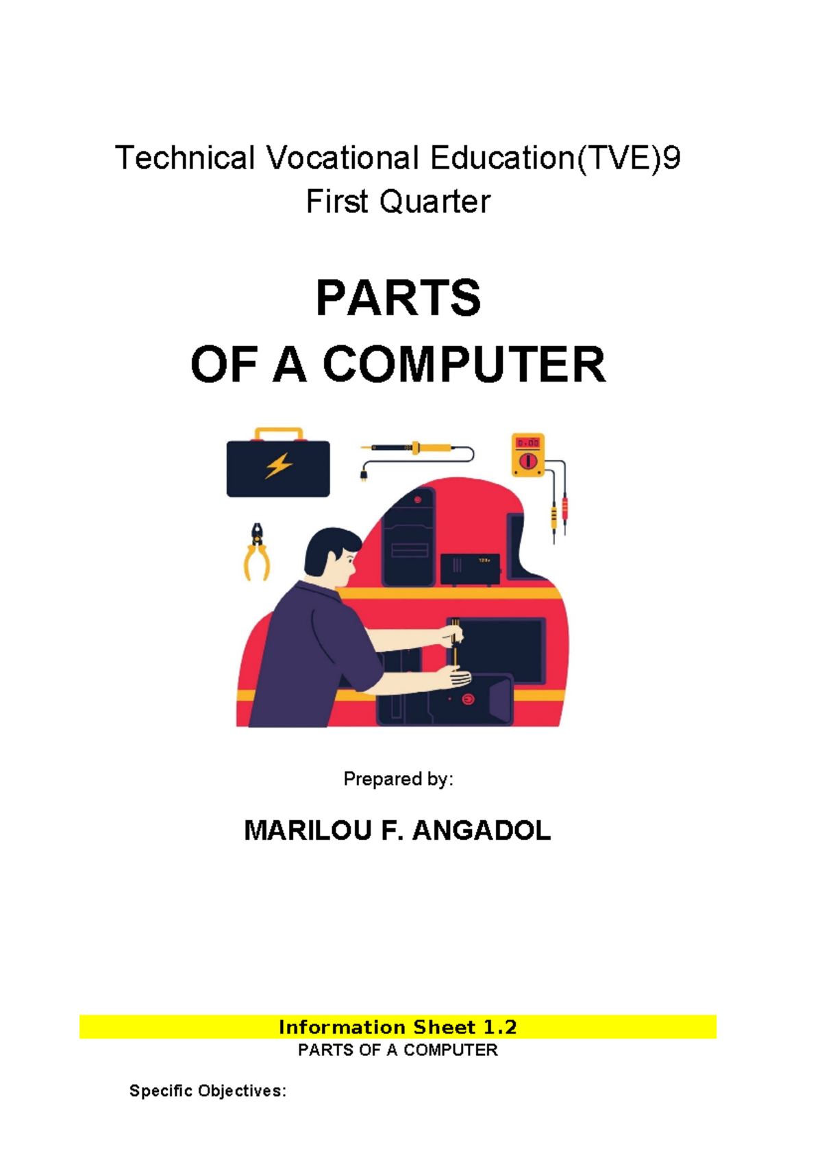 Information Sheet 1 - LO1: Parts of a Computer in Technical Vocational ...