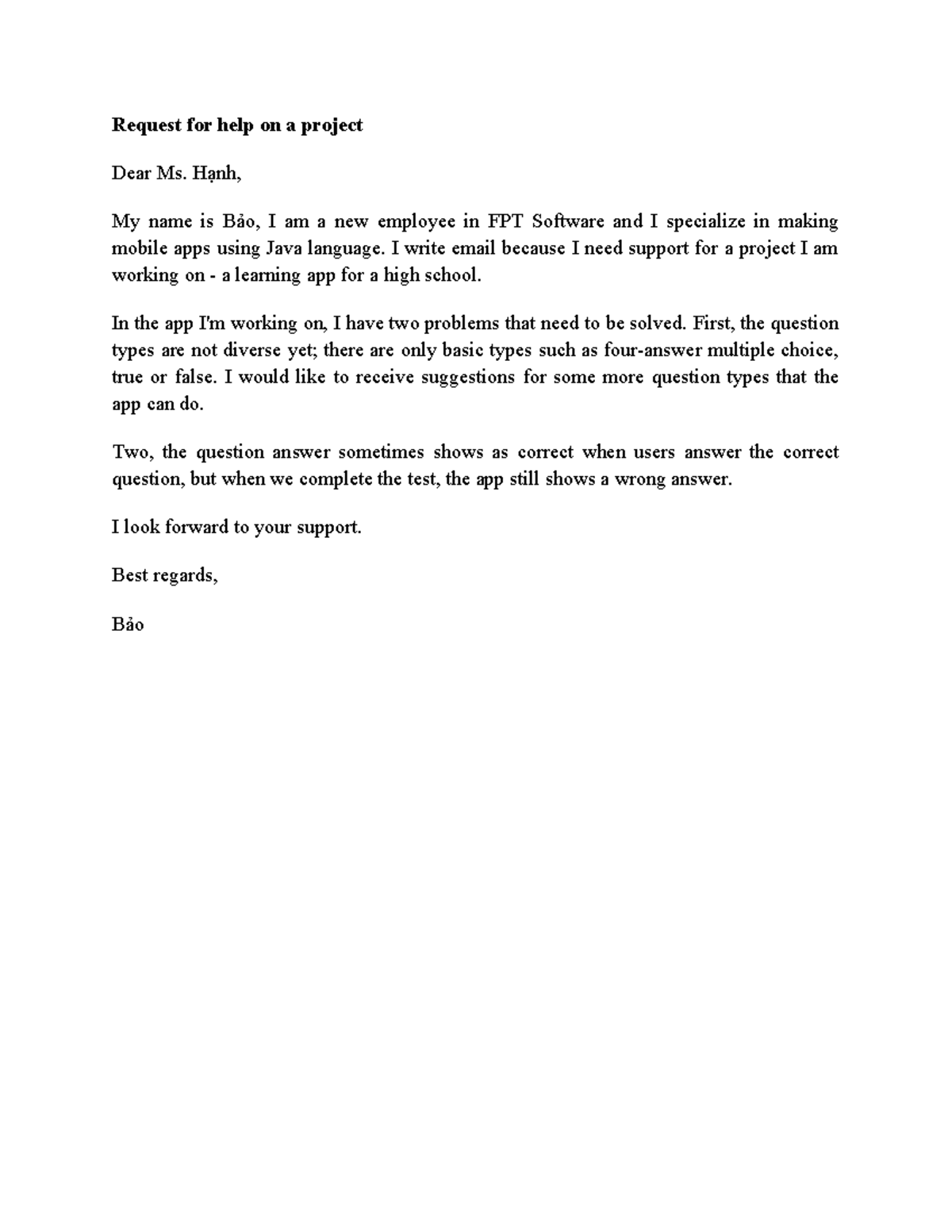 22DH110267 Project Assistance Request for Learning App Development ...