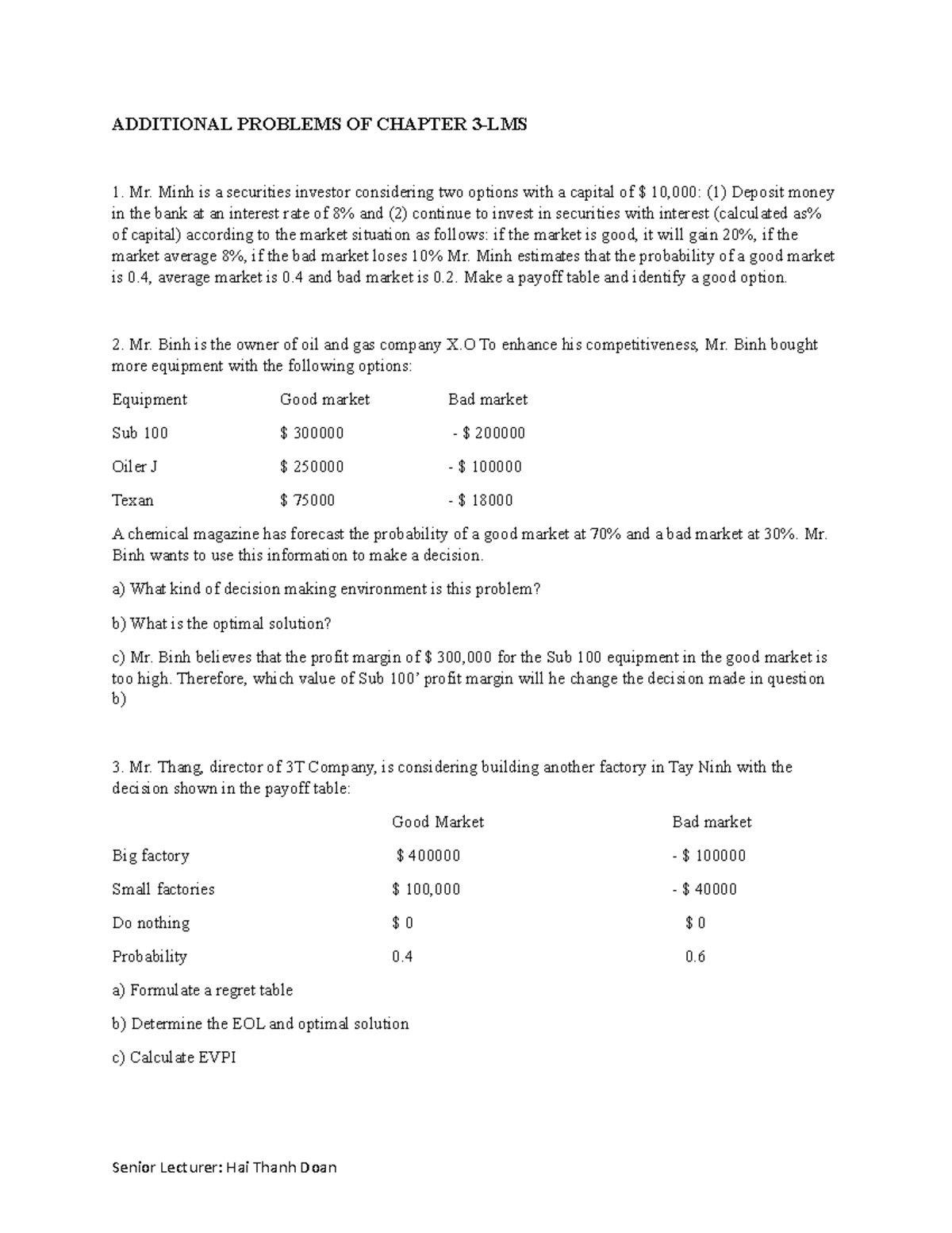 Additional Problems OF Chapter 3 - ADDITIONAL PROBLEMS OF CHAPTER 3-LMS ...