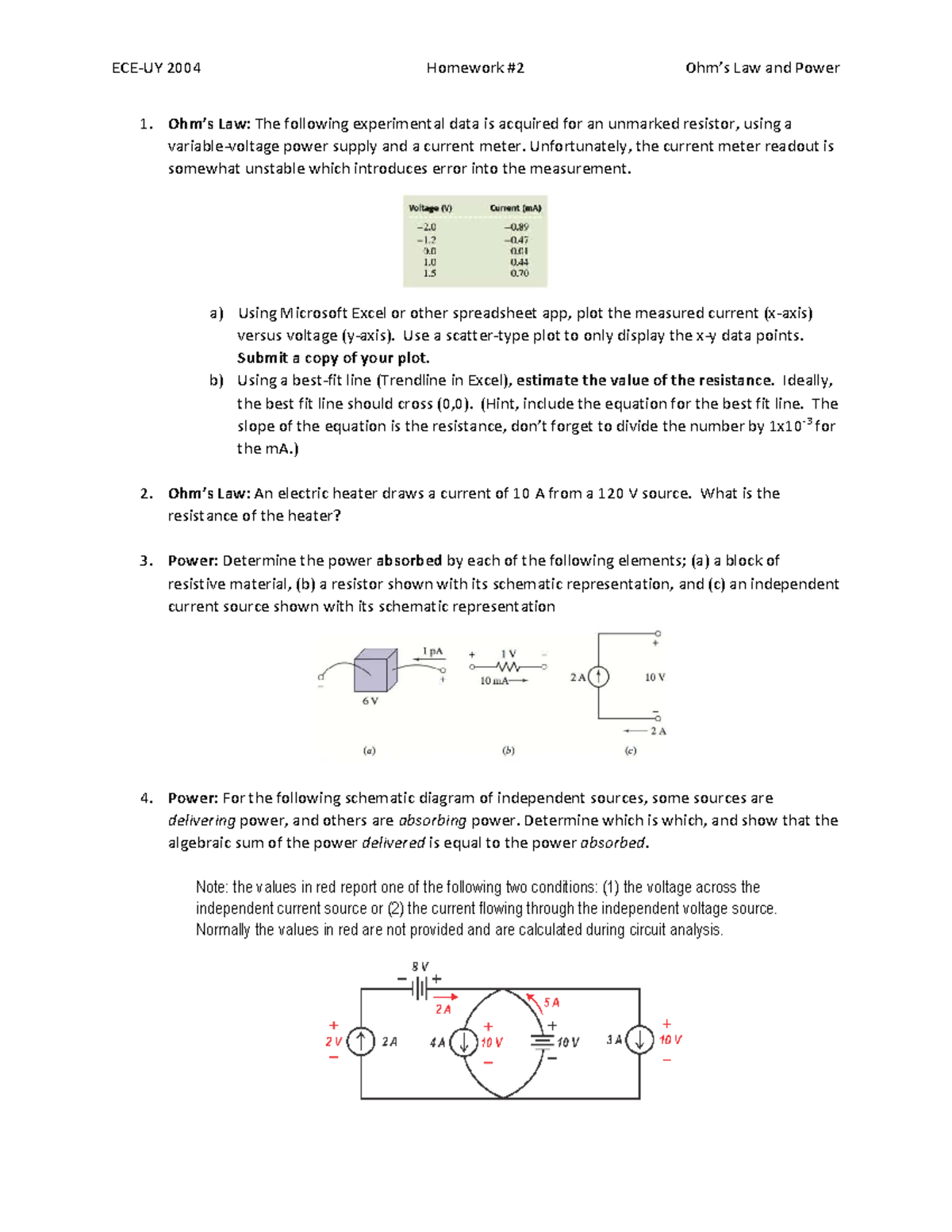 ECE2004 Homework 2: Law and Power Analysis and Calculations - Studocu