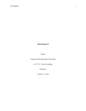 acc 311 - SNHU - cost accounting - Studocu