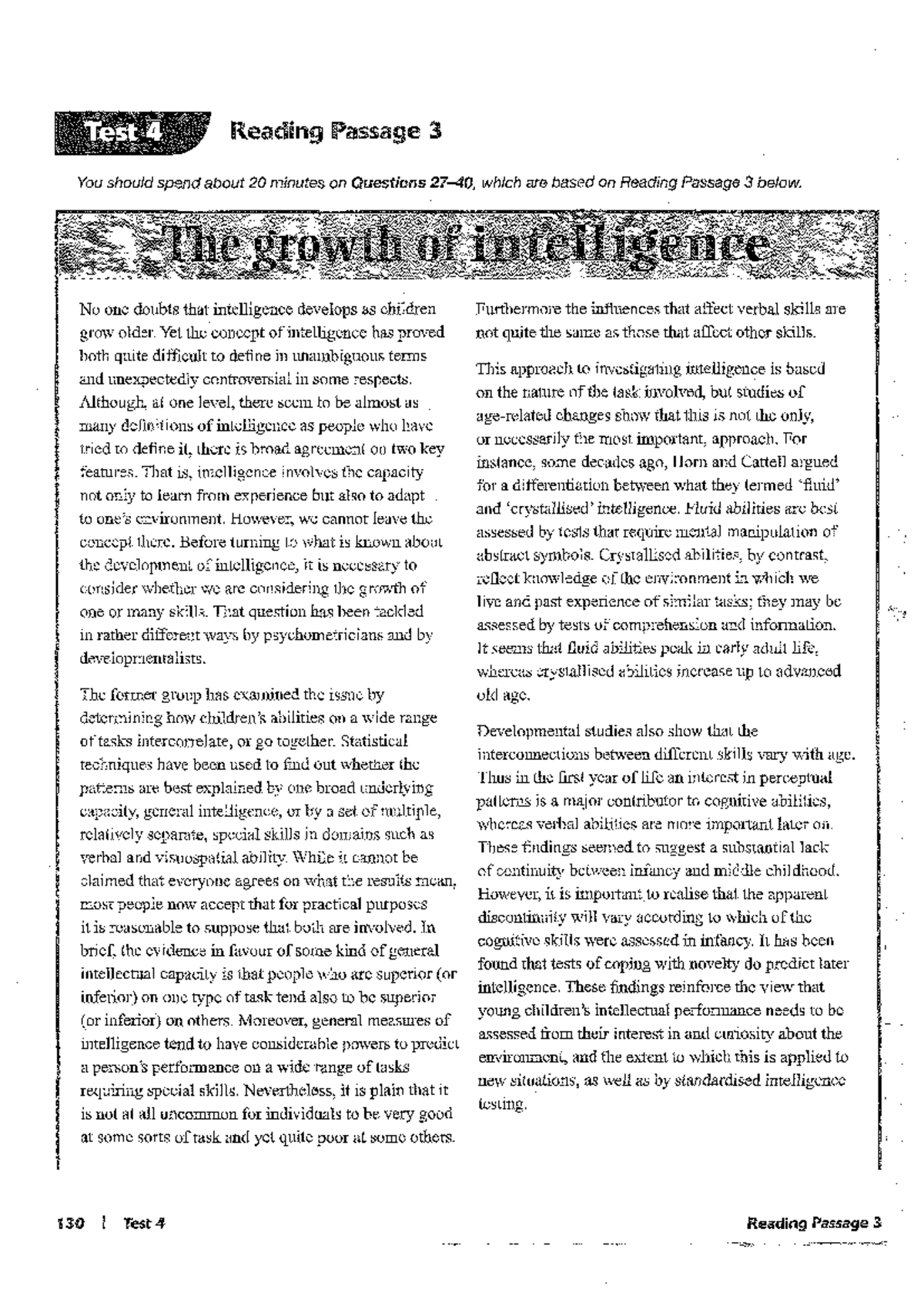 IT1 Test 4 Reading Passage 3: Understanding Intelligence Development ...