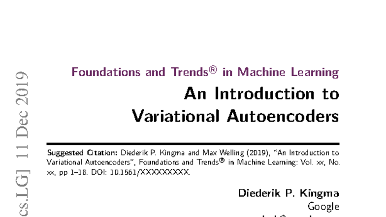 Foundations and Trends R in Machine Learning: Intro to Variational ...