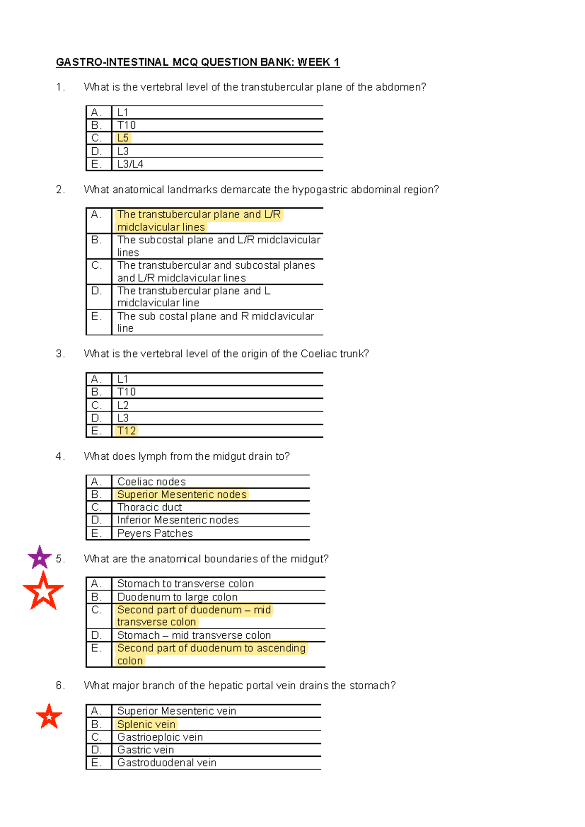 New Title: GI-MCQ-Question-Bank-2: Comprehensive Week 1 Review - Studocu