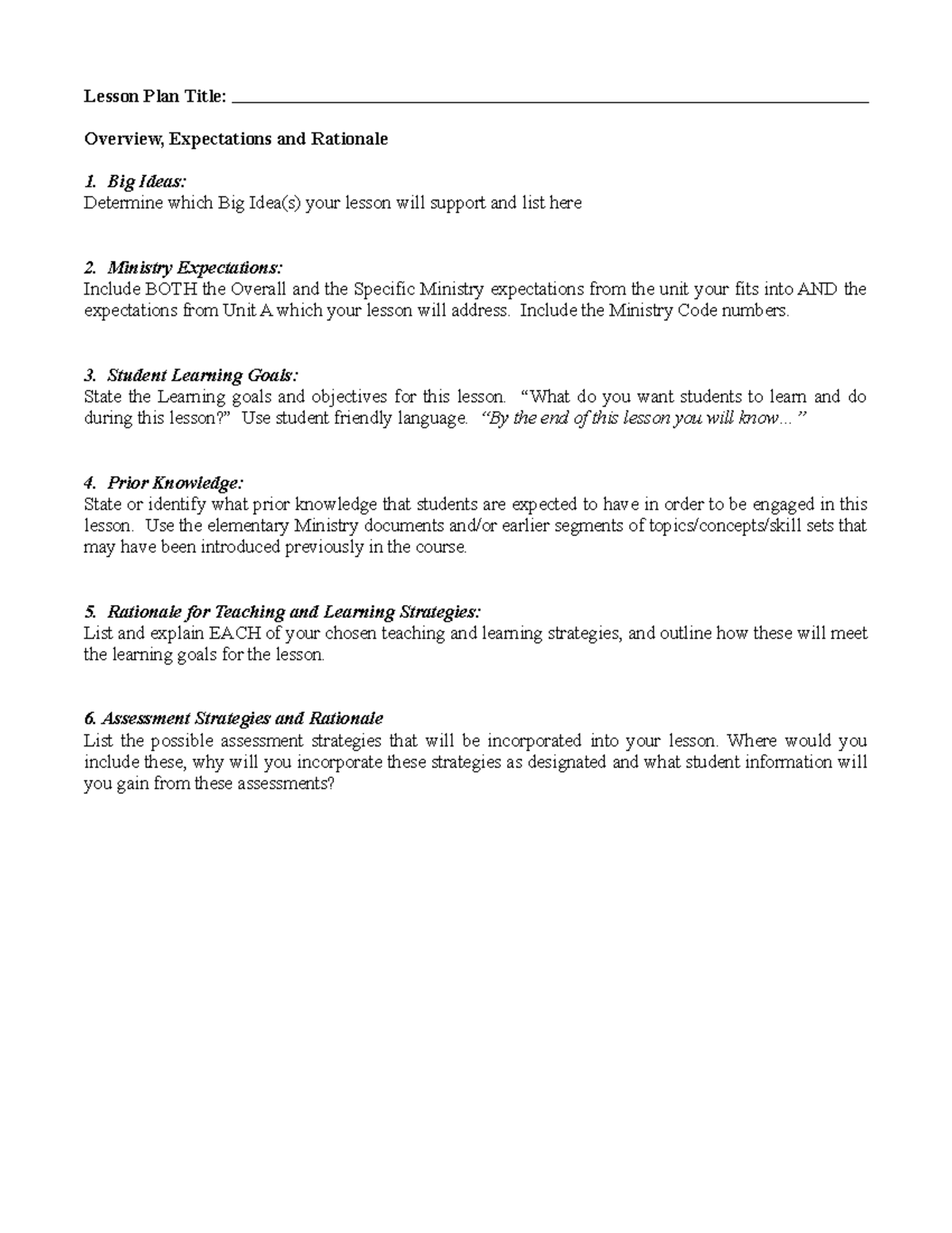 Lesson Plan on Hypothesis Testing: Sample Mean Strategies - Studocu