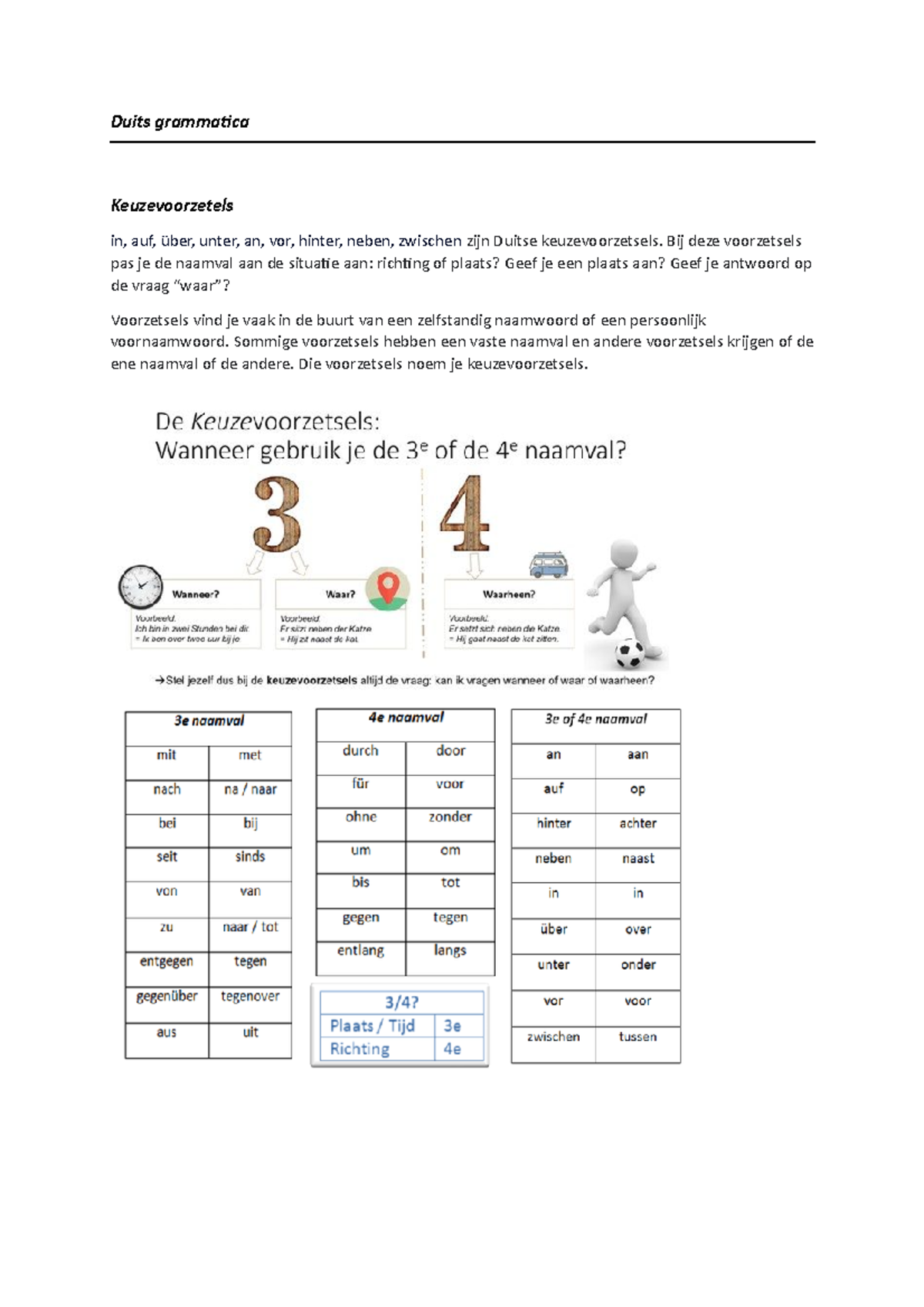 Duits Grammatica: Keuzevoorzetels en Bijvoeglijk Naamwoorden - Studeersnel