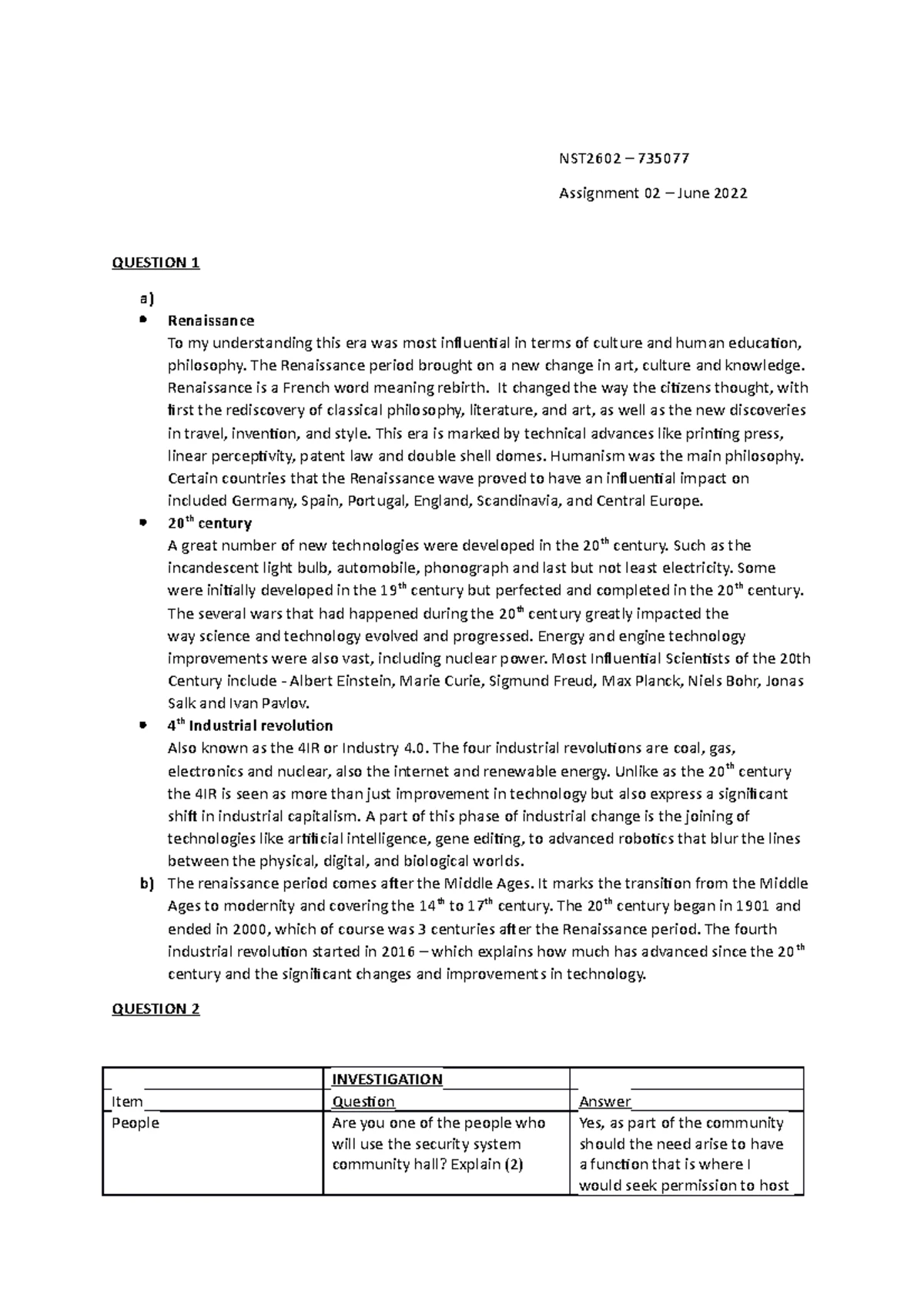 Assignment 02 NST2602 - Michelle Smith - NST - Assignment Student ...