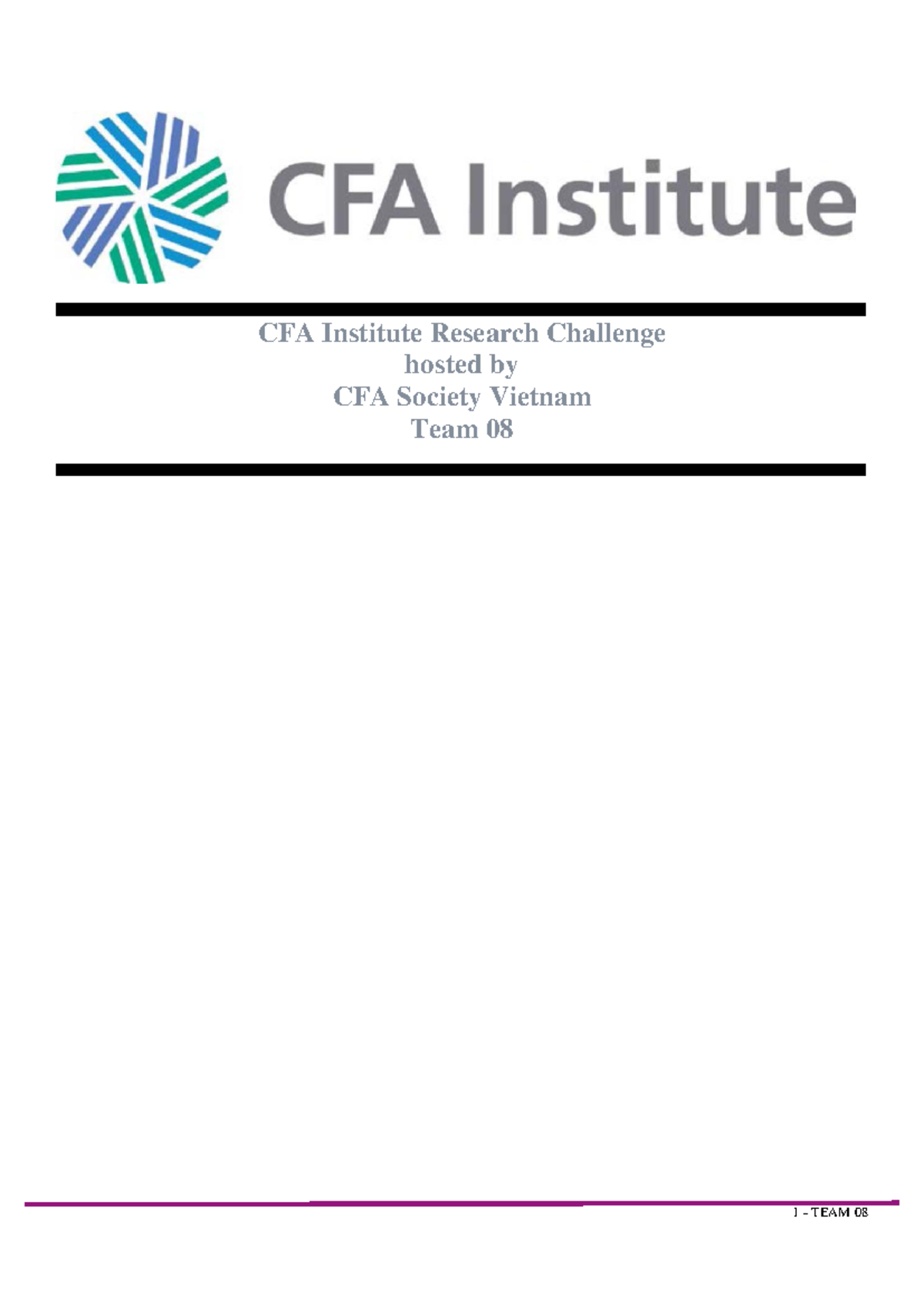 CFA 2023: Team 08 Equity Analysis Report on the Pharmaceutical Industry ...