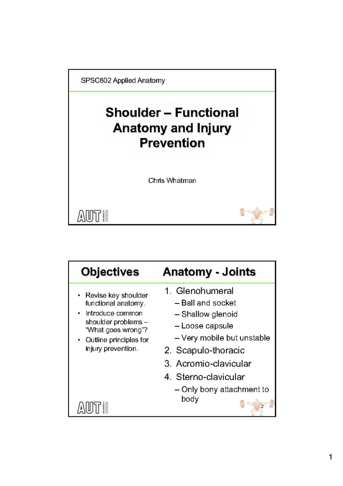 SPSC602 Week 4 Workbook: Shoulder Functional Anatomy & Injury ...