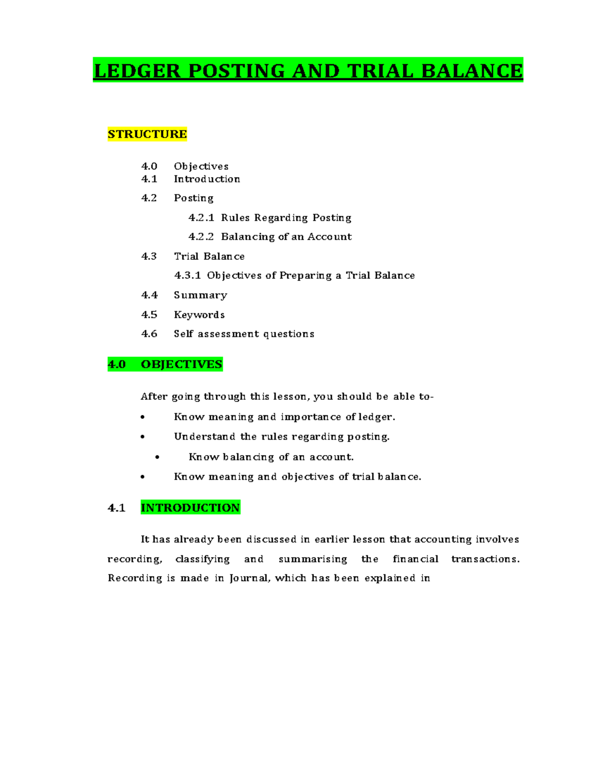 Ledger Posting AND Trial Balance - LEDGER POSTING AND TRIAL BALANCE ...