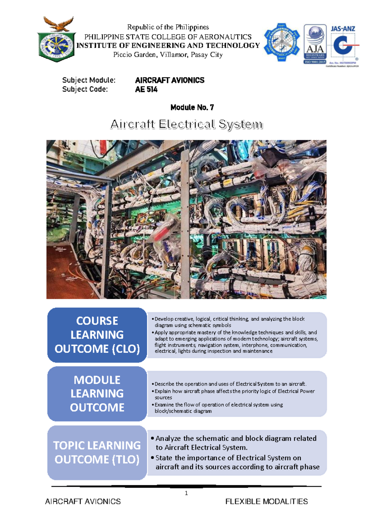 Module 7: Aircraft Electrical Systems Overview (AE 514) - Studocu