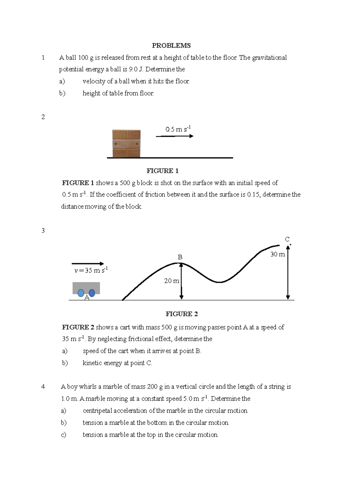 Physics Problems: Energy, Motion, and Forces Analysis (PHYS 101) - Studocu