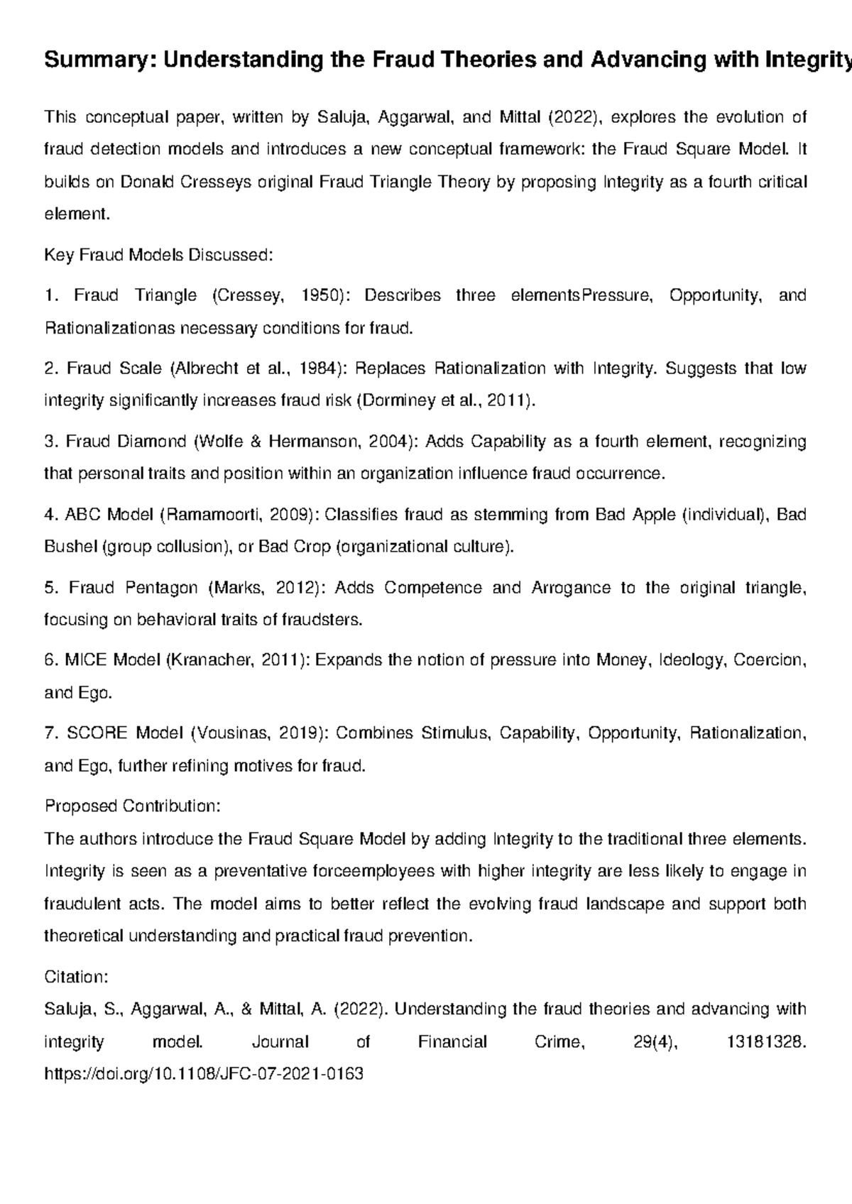 Fraud Theories Summary: Advancing Integrity in Fraud Detection Models ...