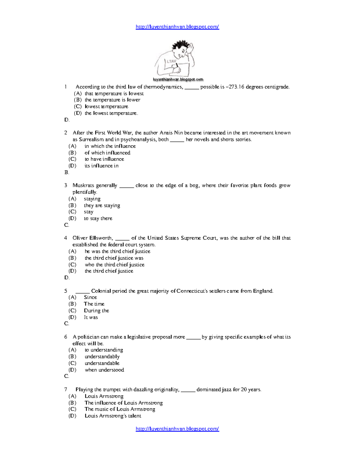 199508-Explanation: Grammar and Sentence Structure Exercises - Studocu