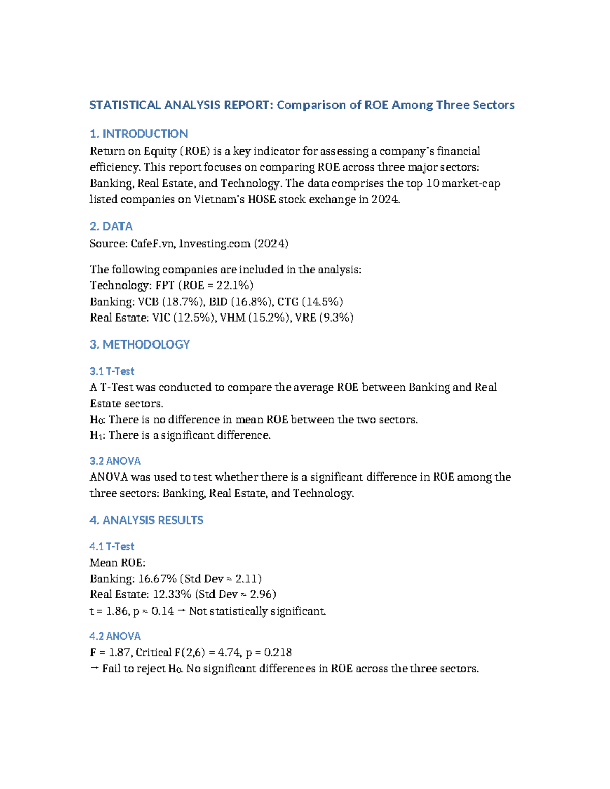 STAT 2024: ROE Comparison Report Among Banking, Real Estate, & Tech ...