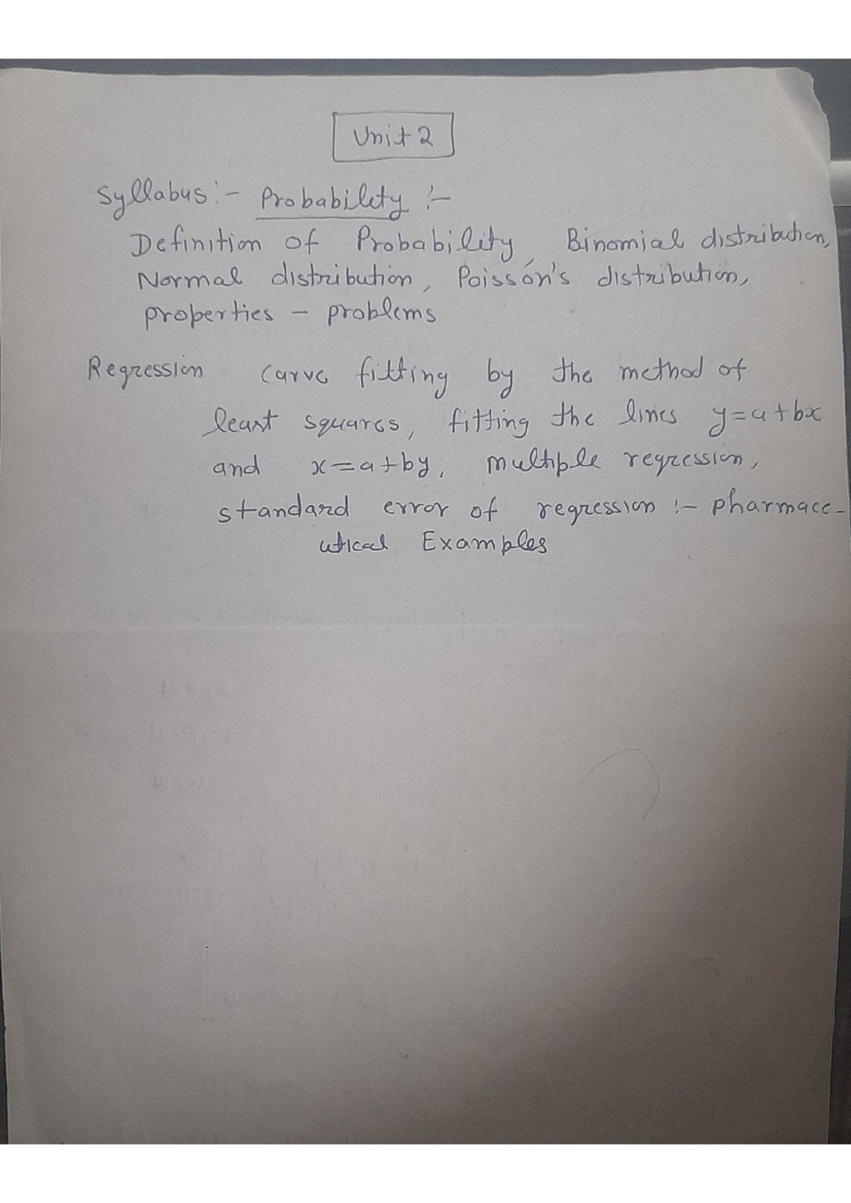 Biostatistics Unit 2 Study Notes for CT-2 - Studocu