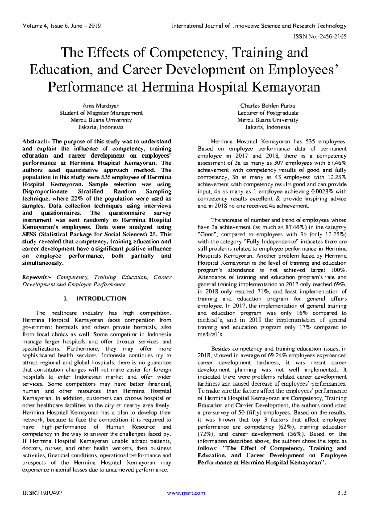 The Impact of Competency, Training, and Career Development on Employee ...