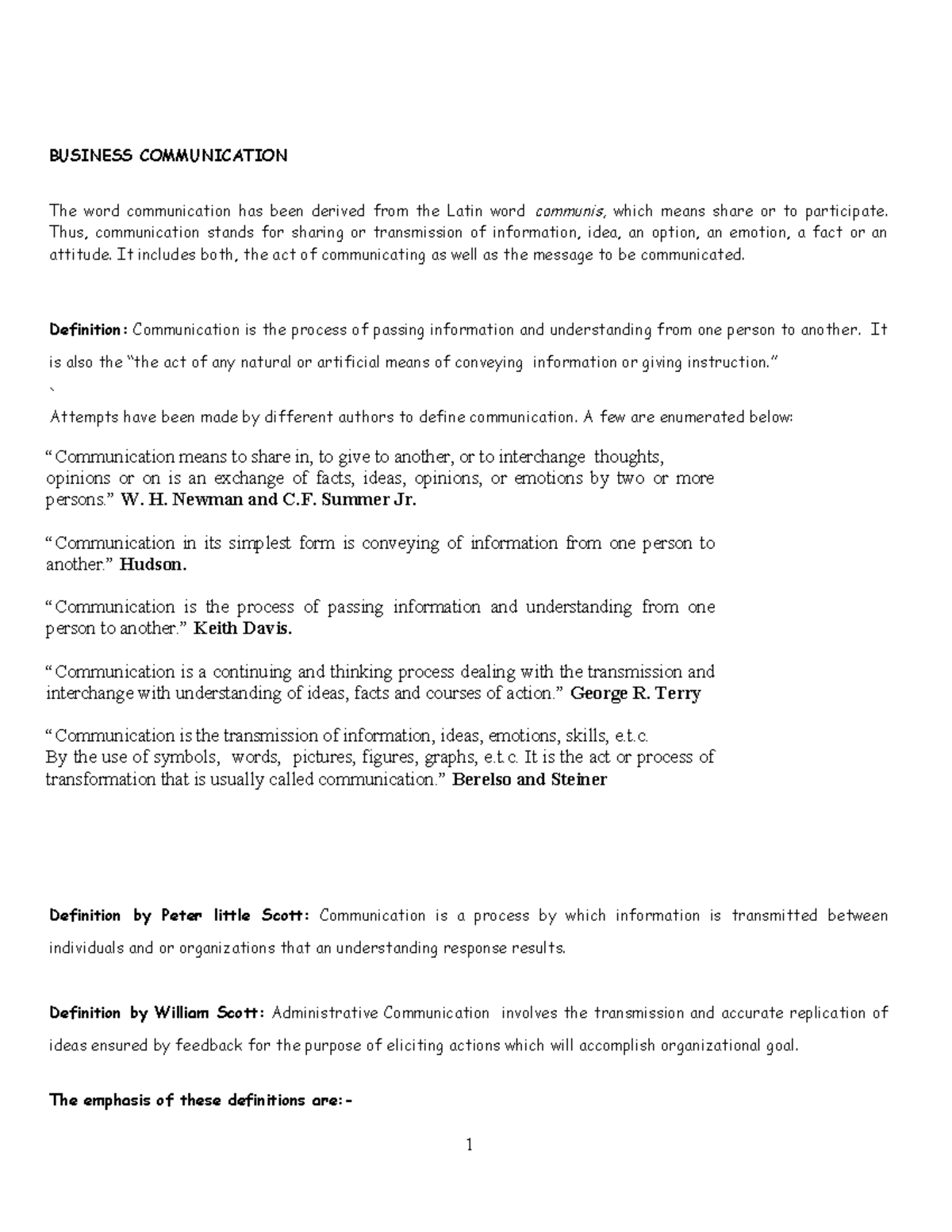 Business Communication Overview and Key Concepts - Studocu