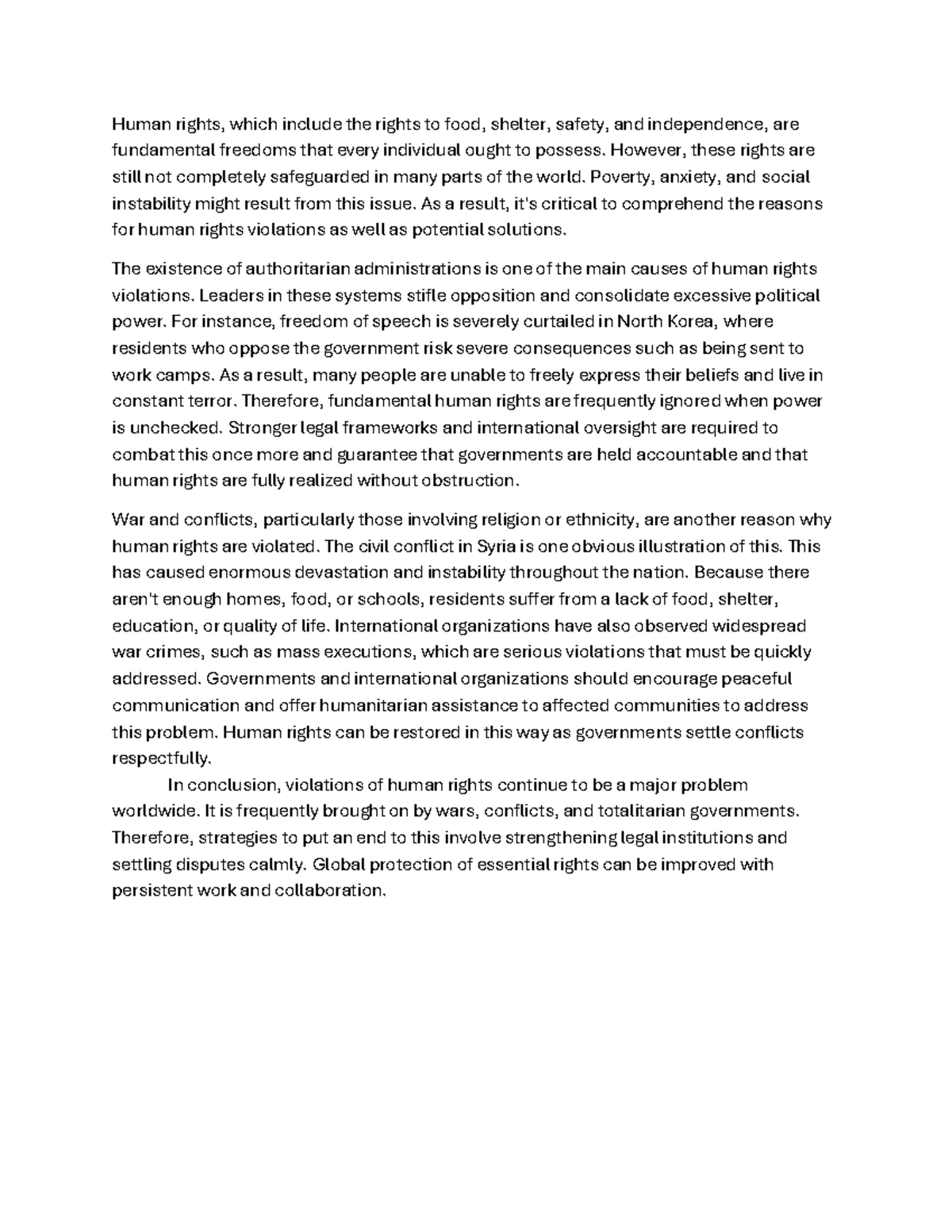 Human Rights Violations: A Problem-Solution Essay on Global Issues ...