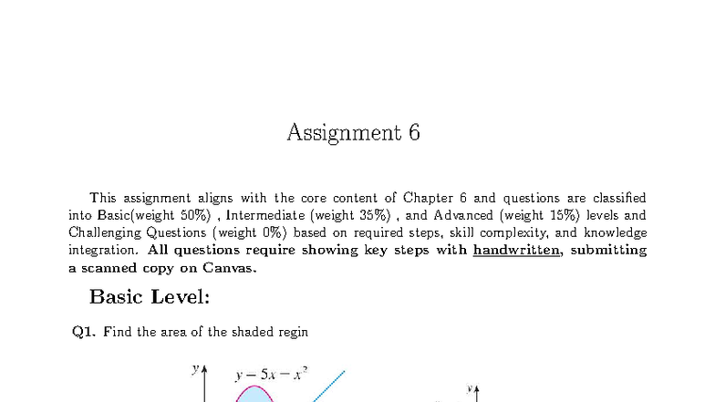 Assignment 6: Chapter 6 Questions - Basic to Advanced Levels - Studocu