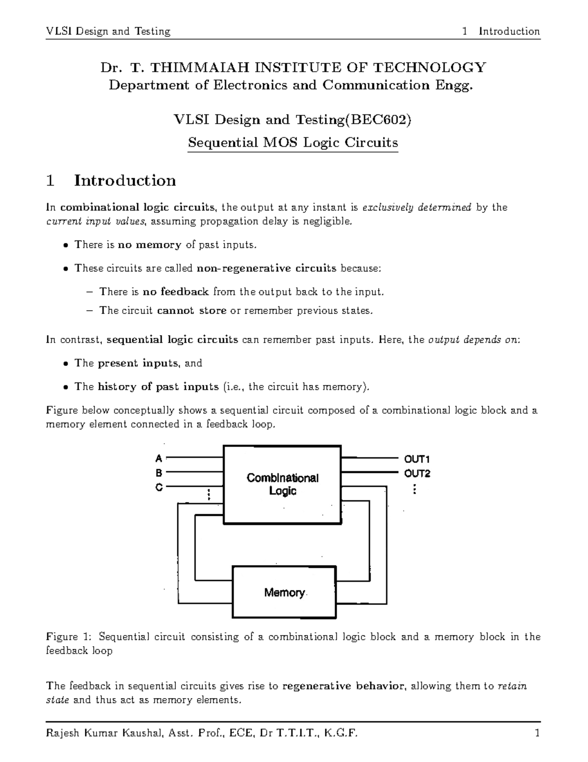BEC602 - Module 5: Sequential MOS Logic Circuits Overview and Analysis ...