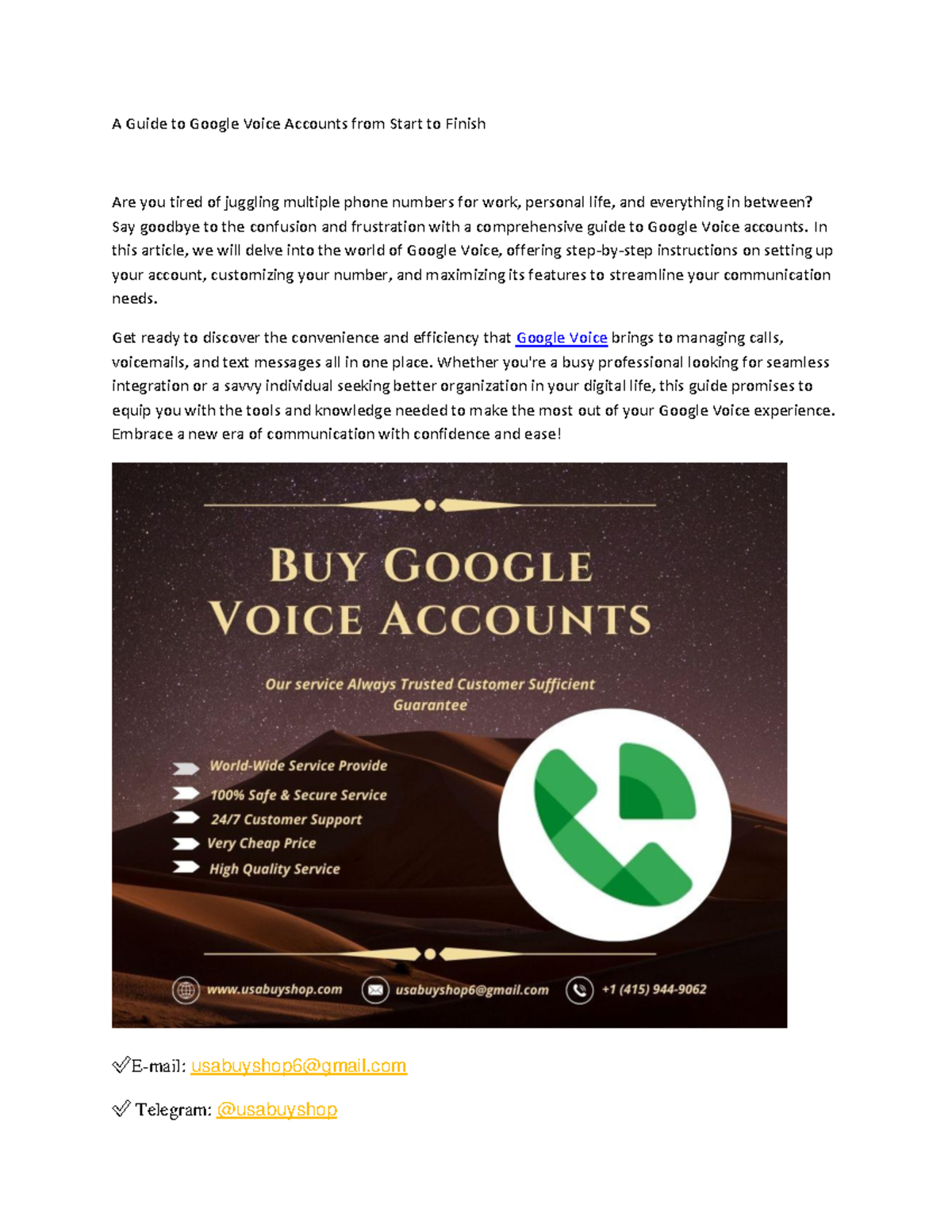 A Guide to Google Voice Accounts from Start to Finish - In this article ...